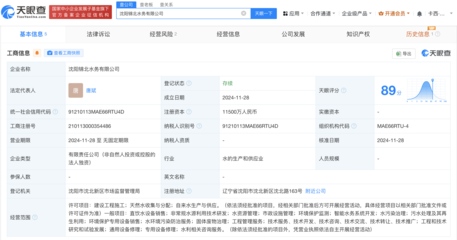中國水務投資集團沈陽新公司成立，1.15億注冊資本助力智能水務系統開發